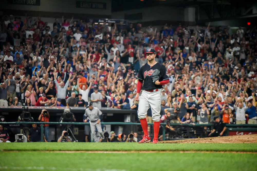 Corey Kluber's 11 strikeouts marked his 12th straight game with eight or more strikeouts. 