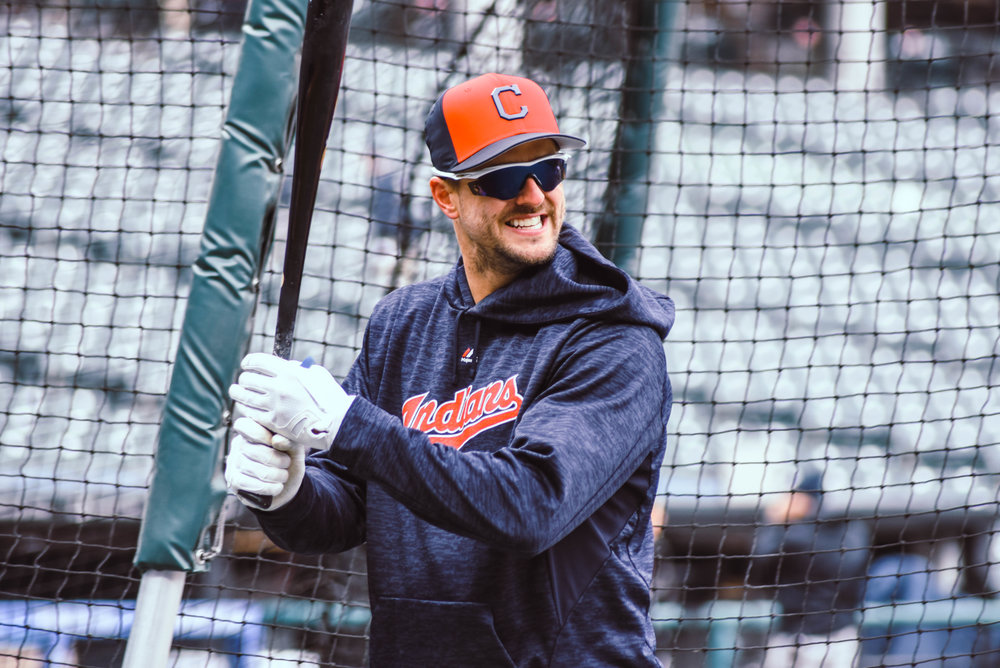  Lonnie Chisenhall flashes a smile before Opening Day in Cleveland, Ohio. 