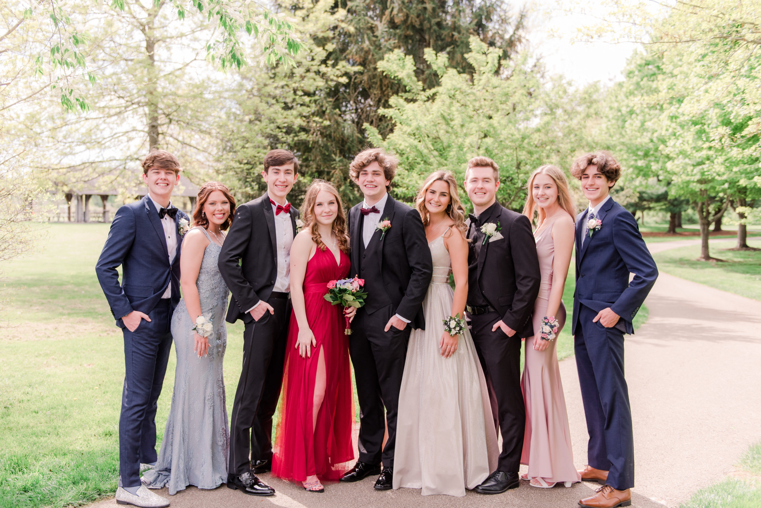 Group of students at prom in Medina Ohio